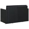 vidaXL 2-miestna z&aacute;hradn&aacute; pohovka s podložkami, čierna, polyratan