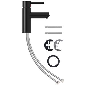 vidaXL Kúpelňová vodovodná batéria čierna 130x176 mm