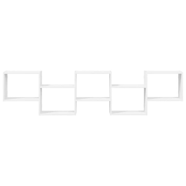 vidaXL N&aacute;stenn&aacute; polica kocky s 5 priehradkami biela kompozitn&eacute; drevo