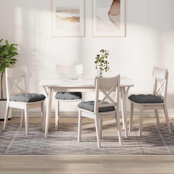 vidaXL Vankúše na sedenie 4 pcs Tmavo šedá 40 x 40 cm Mikrovlákno