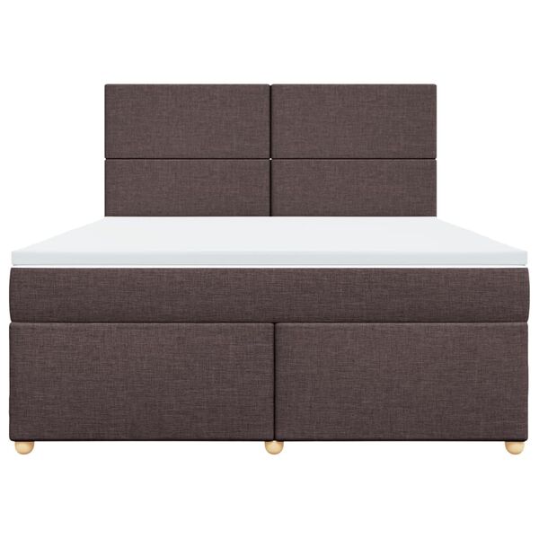 vidaXL Boxspring posteľ s matracom tmavohned&aacute; 180x200 cm l&aacute;tka