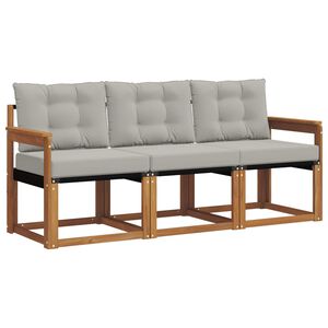 vidaXL Z&aacute;hradn&aacute; s&uacute;prava gaučov s vank&uacute;&scaron;om 3 pcs Pr&iacute;rodn&aacute; a svetlosiv&aacute;