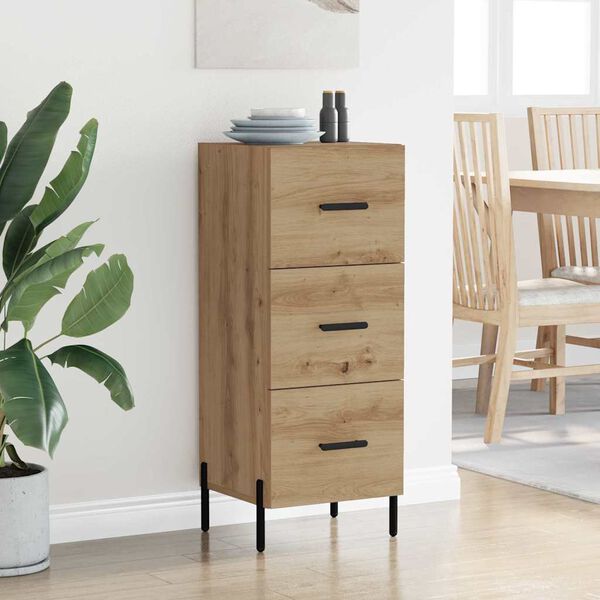 vidaXL Serv&iacute;rovacia skriňa so z&aacute;suvkou dub artisan 34 x 34.5 x 90 cm