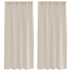 vidaXL Voile z&aacute;clona 2 ks Pieskov&aacute; 140 x 175 cm Polyester