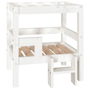 vidaXL Posteľ pre psa biela 55,5x53,5x60 cm borovicov&yacute; mas&iacute;v