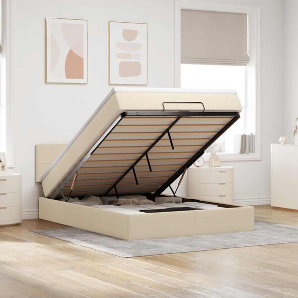 VidaXL Osmansk&aacute; posteľ s kr&eacute;mov&yacute;m matracom 140x190cm L&aacute;tka