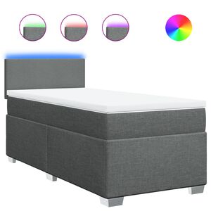 vidaXL Posteľn&yacute; r&aacute;m boxsping s matracom tmavosiv&yacute; 80x200 cm l&aacute;tka