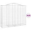 vidaXL Obl&uacute;kov&eacute; gabi&oacute;nov&eacute; ko&scaron;e 20 ks 200x50x160/180 pozinkovan&eacute; železo