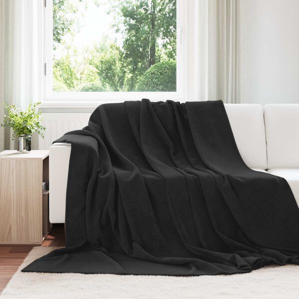 vidaXL Prikr&yacute;vky na hodenie 6 pcs Čierna 240 x 270 cm Fl&iacute;s