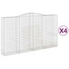 vidaXL Obl&uacute;kov&yacute; gabionov&yacute; k&ocirc;&scaron; 4 ks 400x50x220/240cm pozinkovan&eacute; železo
