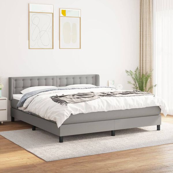 vidaXL Boxspring posteľ s matracom bledosiv&aacute; 180x200 cm l&aacute;tka