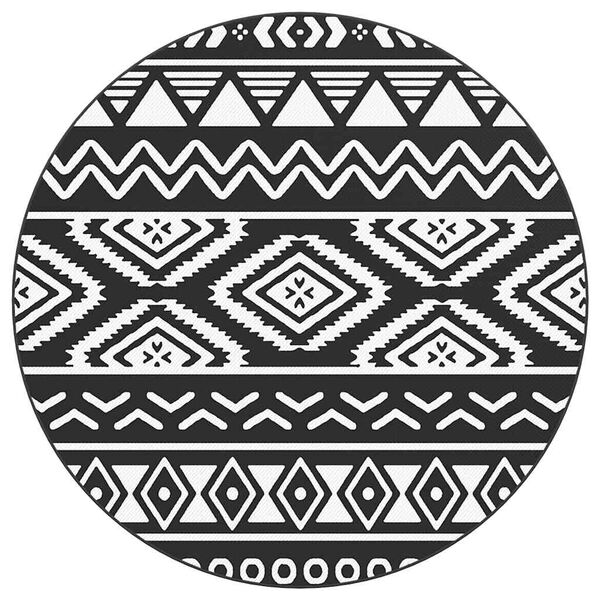 vidaXL Vonkajší koberec ARAKIL čierny Ø120 cm PP