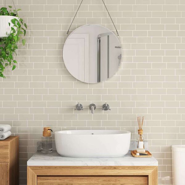 vidaXL Subway dlažba 10 pcs B&eacute;žov&aacute; 29.4 x 21.4 cm Polyuret&aacute;n a PET