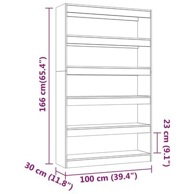 vidaXL Knižnica/deliaca stena betónová sivá 100x30x166 cm