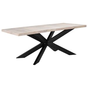 vidaXL Jed&aacute;lensk&yacute; st&ocirc;l 180x90x76 cm bielen&yacute; mangovn&iacute;kov&yacute; mas&iacute;v