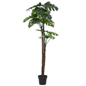 vidaXL Umel&aacute; rastlina, monstera s kvetin&aacute;čom 170 cm, zelen&aacute;