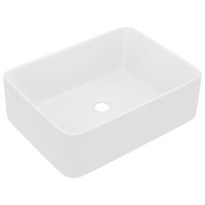 vidaXL Luxusn&eacute; um&yacute;vadlo matn&eacute; biele 41x30x12 cm keramick&eacute;