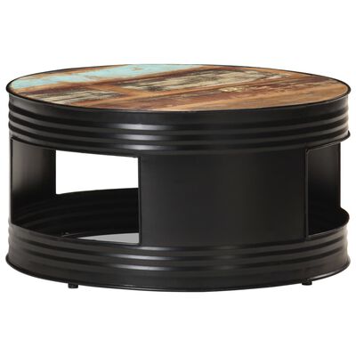 vidaXL Konferenčný stolík, čierny 68x68x36 cm, recyklovaný masív