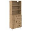 vidaXL Highboard 2 ks Remeseln&yacute; dub 69,5 x 32,5 x 180 cm