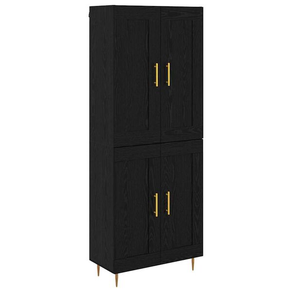 vidaXL Highboard Čierny dub 69,5 x 34 x 180 cm Kompozitn&eacute; drevo