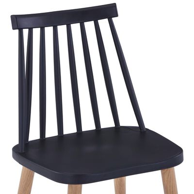vidaXL Jedálenské stoličky 4 ks, čierne, plast