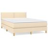 vidaXL Posteľn&yacute; r&aacute;m boxspring s matracom kr&eacute;mov&yacute; 140x200 cm l&aacute;tka