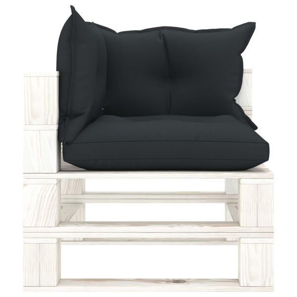 vidaXL Z&aacute;hradn&aacute; paletov&aacute; rohov&aacute; pohovka s antracitov&yacute;mi vank&uacute;&scaron;mi drevo