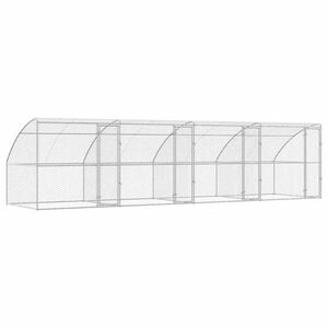 vidaXL Ps&iacute; kennel 4 ks Strieborn&aacute; 8 x 2 x 2 m Pozinkovan&aacute; oceľ