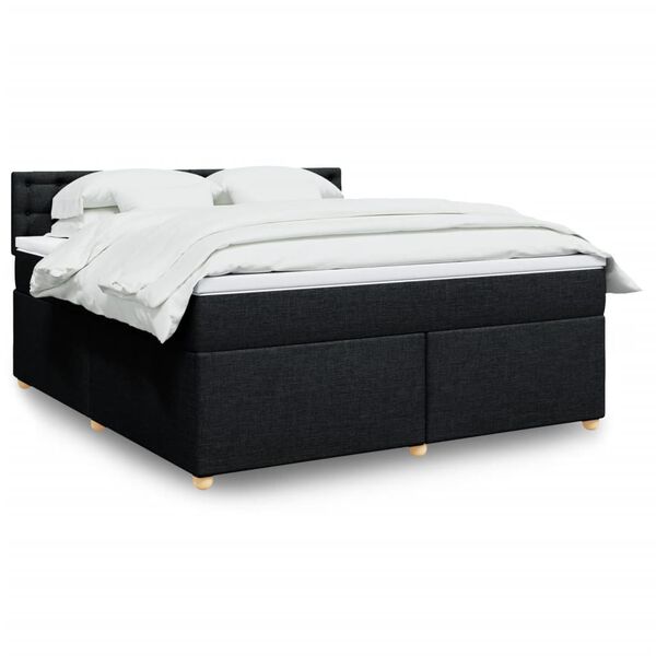 vidaXL Posteľn&yacute; r&aacute;m boxspring s matracom čierny 180x200 cm l&aacute;tka