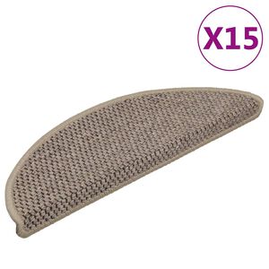 vidaXL Samolepiace n&aacute;&scaron;ľapy na schody vzhľad sisalu 15 ks 56x17x3 cm
