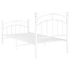 vidaXL Posteľný rám biely kovový 100x200 cm