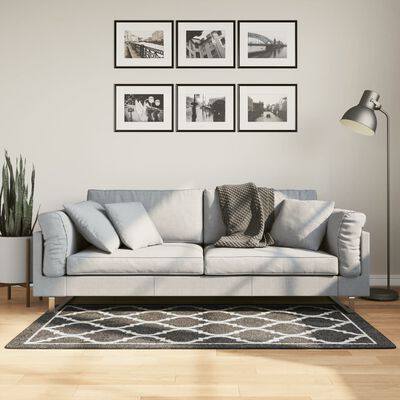 vidaXL Prateľný koberec čierno-biely 80x150 cm protišmykový
