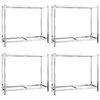vidaXL 2-posch. stojany na pneumatiky 4ks strieborn&eacute; 110x40x110cm oceľ