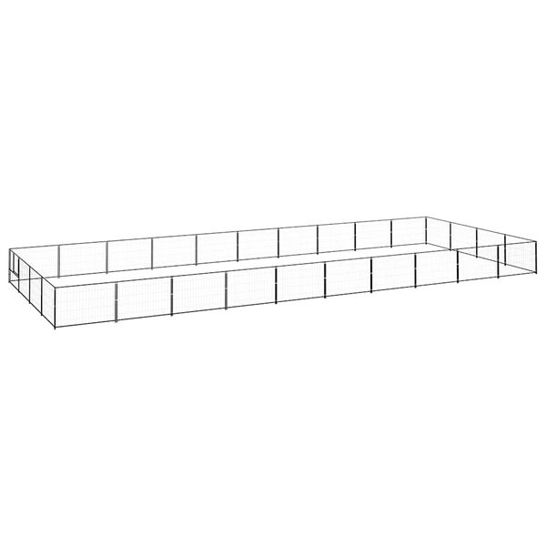 vidaXL Koterec pre psy čierny 40 m&sup2; oceľ