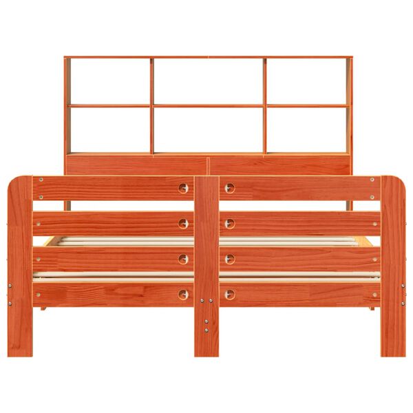 vidaXL Posteľ bez matraca voskovo hned&yacute; 135x190 cm mas&iacute;vna borovica
