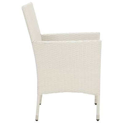 vidaXL Záhradné stoličky 2 ks s podložkami polyratan biele