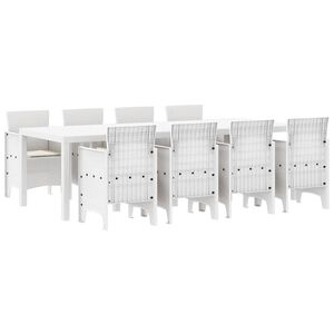 vidaXL Záhradný jedálenský set 9 pcs Svetlosivá Polt ratan