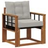 vidaXL Vonkaj&scaron;ia pohovka Pevn&eacute; ak&aacute;ciov&eacute; drevo Pr&iacute;rodn&aacute; a svetlosiv&aacute;