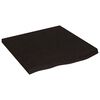 vidaXL Stolov&aacute; doska tmavohned&aacute; 60x60x(2-4) cm o&scaron;etren&yacute; dubov&yacute; mas&iacute;v