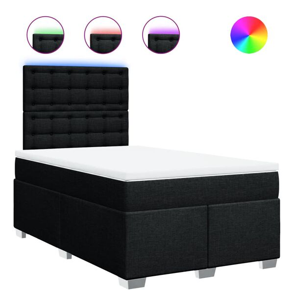 vidaXL Boxspring posteľ s matracom čierna 120x190 cm l&aacute;tka