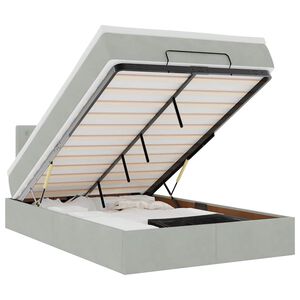 vidaXL Osmansk&aacute; posteľ s matracom a LED svetlosiv&aacute; 120x190cm zamat