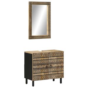 vidaXL 2-dielna s&uacute;prava k&uacute;peľňov&eacute;ho n&aacute;bytku mangovn&iacute;kov&eacute; drevo