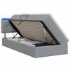 vidaXL LED &uacute;ložn&aacute; posteľ s matracom Svetlosiv&aacute; 90 x 190 cm L&aacute;tka