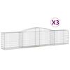 vidaXL Obl&uacute;kov&eacute; gabionov&eacute; ko&scaron;e 3 ks 400x50x80/100cm pozinkovan&eacute; železo