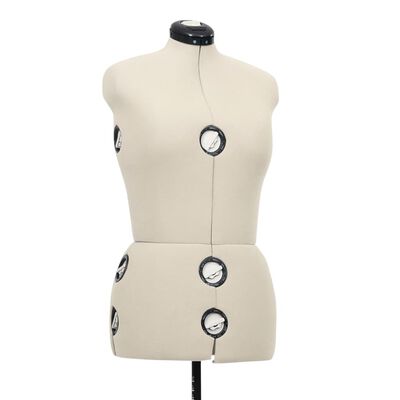 vidaXL Nastaviteľná figurína na šaty pre ženy krémová veľkosť M 40-46