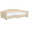 vidaXL Denn&aacute; posteľ s matracom kr&eacute;mov&aacute; 90x200 cm l&aacute;tka