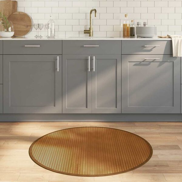 vidaXL Koberec okr&uacute;hly hned&yacute; 100 cm bambus