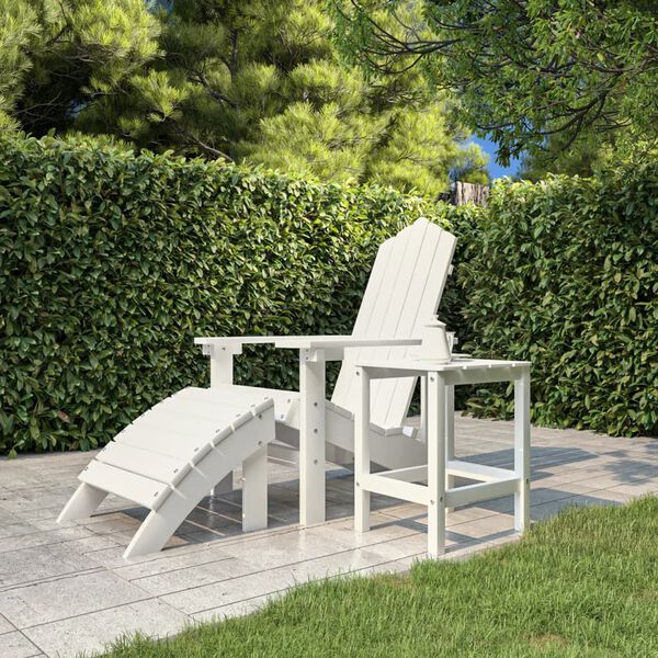 vidaXL Záhradný stôl Adirondack biely 38x38x46 cm HDPE