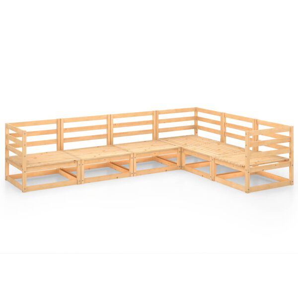 vidaXL 6-dielna z&aacute;hradn&aacute; sedacia s&uacute;prava, borovicov&yacute; mas&iacute;v