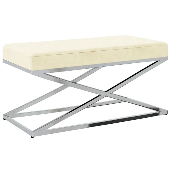 vidaXL Lavička kr&eacute;mov&aacute; zamat a nehrdzavej&uacute;ca oceľ